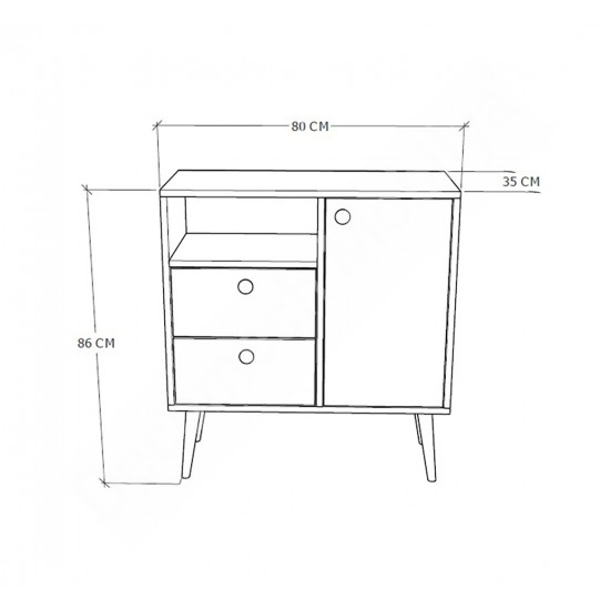 Luna Çok Amaçlı Dolap - Ceviz-Antras